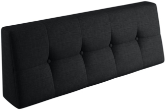 sunnypillow Rückenkissen Palettenkissen gesteppt Rückenkissen 120 x 40 x 20/10cm, Schwarz