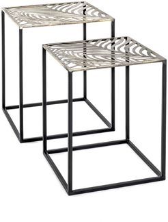 Satztisch >20557< (2-teilig) in bronze, schwarz, Metall - 35x45x35cm (BxHxT)