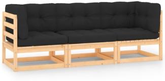 vidaXL 3-tlg. Garten-Lounge-Set mit Kissen Kiefer Massivholz 3083741