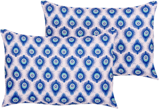 Kissen 2er Set CERIANA 40 x 60 cm Tiermuster Blau