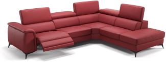 Sofanella Polsterecke LIVORNO Sofalandschaft Ledercouch Eckcouch in Rot