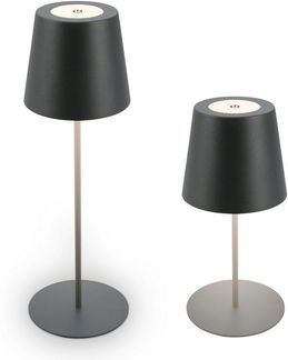 B.K.Licht Außen-Tischleuchte BK_TL1593 Akku LED Tischlampe, 3-Stufen Touchdimmer, mit USB, Dimmfunktion, LED fest integriert, Extra-Warmweiß, 2.700 K, 200 Lm, 2,5W, IP44, 12h Leuchtdauer, 36 x 10,5 cm, Anthrazit