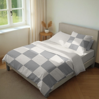 Sansibar Sylt Wendebettwäsche Sansibar Bettwäsche-Set Chessboard, 100% Premium Baumwolle, Baumwolle, hautfreundlich, anschmiegsam, angenehm atmungsaktiv