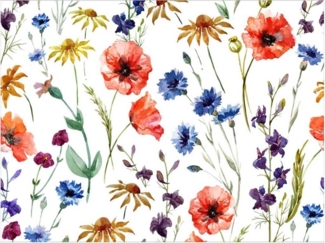 Tischsetmacher Platzset Tischset, Platzset abwaschbar - Wiesenblumen - 4 Stück aus erstklassigem Vinyl (Kunststoff) 40 x 30 cm, (4-St)