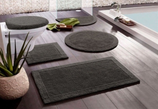 my home Badematte Kapra, Badvorleger, Badezimmer Teppich, Höhe 14 mm, beidseitig nutzbar, fußbodenheizungsgeeignet, strapazierfähig, Baumwolle, rechteckig, mit Bordüre, Badteppich, Badematte, Baumwolle