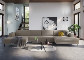 DOMO collection Wohnlandschaft Modica U-Form, XXL, in moderner Optik mit, 2 großzügigen Recamieren, auch in Cord