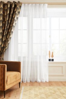 Guido Maria Kretschmer Home&Living Gardine Lynn, Multifunktionsband (1 St), halbtransparent, Voile, halbtransparent, metallisierte Effektfäden