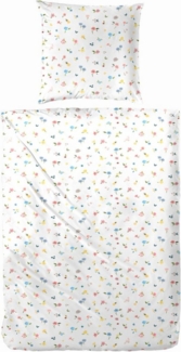 Westminster Baumwoll Bettwäsche 155x220 Streublümchen weiß bunt süß 122003-09