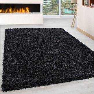 Homtex Hochflor-Teppich, 60 x 110 cm, Hochflor Teppich - Gemütlicher Langflor, Pflegeleichter Shaggy Flokati