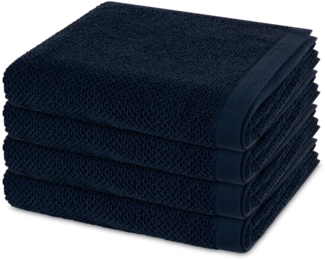 Möve Bliss 4 tlg. Frottier-Set - 4 X Handtuch (50 X 100cm) - 500 - Deep sea