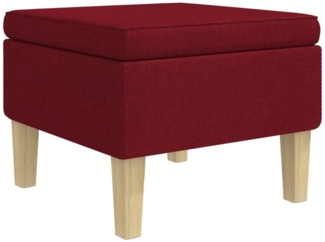 vidaXL Hocker mit Holzbeinen Weinrot Stoff [329428]