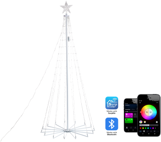 Beleuchteter Weihnachtsbaum mit App IKAMIUT 190 cm Transparent