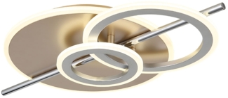 LED Deckenleuchte, Champagnerfarben, verchromt, L 55 cm