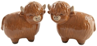 Sass & Belle Salz- / Pfefferstreuer Hochlandrind, (Set, 2-tlg), Kuh, Bulle, Dolomit, braun