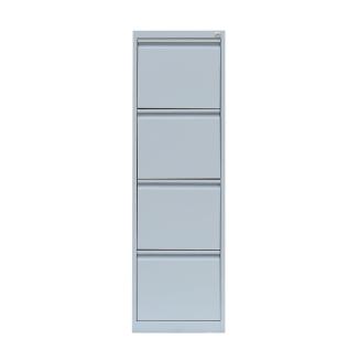 Stahl Büro Hängeregistratur Schrank Bürocontainer 132x40x62cm (HxBxT) mit 4 Schüben einbahnig Lichtgrau 560410