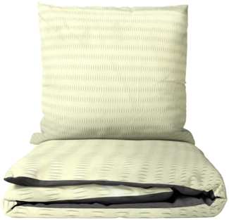 Leonado Vicenti Bettwäsche Allergiker geeignet, Seersucker, 3 teilig, bügel- und knitterfrei, Einfarbig mit Wendeseite