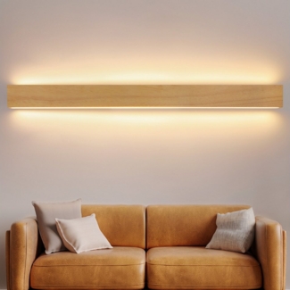 Nettlife LED Wandleuchte Holz 3000K warm weiße Wandbeleuchtung, Drehbar 330 °, LED fest integriert, Warmweiß, Wohnzimmer Schlafzimmer Flur Treppenhaus