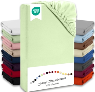 Jersey Spannbettlaken 140-160x200 100% Baumwolle weich bügelfrei komfort Grün