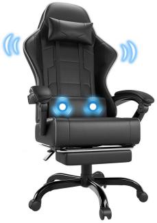 GUNJI Gaming-Stuhl Gaming Chair Ergonomisch höhenverstellbar 2-Punkt-Massage