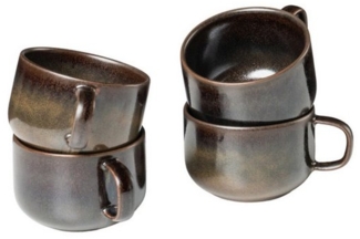 Gipfelstück Tasse Glockenklang, Steinzeug, Scandi-Style, Reaktivglasur, jedes Stück ein Unikat, 4-teilig