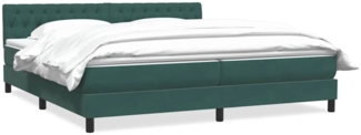 vidaXL Boxspringbett mit Matratze Dunkelgrün 200x210 cm Samt 3316518