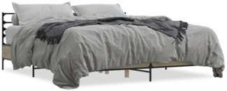 vidaXL Bettgestell Sonoma-Eiche 200x200 cm Holzwerkstoff und Metall 3280063