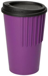 elasto Coffee-to-go-Becher Kaffeebecher 300 ml Trinkbecher mit Deckel und Riffel-Optik, Made in Germany, BPA-frei, 100% recyclebar, Heißgetränke, Teebecher
