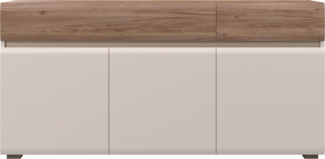 Places of Style Kombikommode Invictus, 118oder 176/85/45cm (B/H/T), kratzfeste UV Lackierung (Soft-Close Funktion, höhenverstellbare Füße), 2trg, mit 1 Schublade, moderne grifflose Optik, FSC-zertifiziert