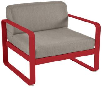 Bellevie Lounge-Sessel Outdoor 67 Mohnrot B8 Taupegrau