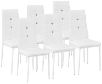 tectake Esszimmerstuhl 6er Set Esszimmerstuhl (6er Set, 6 St), gepolstert mit Kunstlederbezug