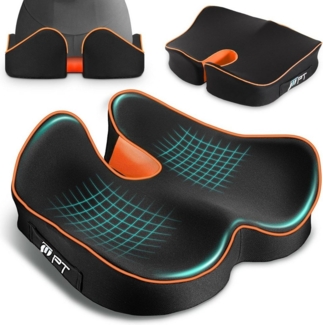 POPOLIC Sitzkissen Stuhlkissen, Erhöh Sitzkomfort, Ergonomisches Sitzkissen, robuste Polsterauflage für indoor und outdoor, 46 x 38 x 10 cm