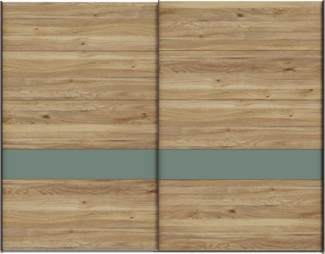Kleiderschrank Winston / Whenua, Holzwerkstoff, Grün, Holzfarben, 270 x 211 x 61 cm