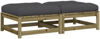vidaXL Gartenhocker mit Kissen 2 Stk. Kiefernholz Imprägniert 838108