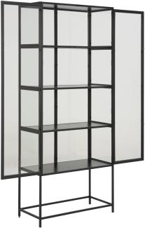 Vitrinenschrank Glas Vitrine Standvitrine Glasvitrine Wohnzimmer Schrank schwarz