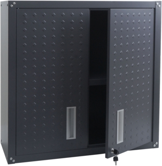 Hängeschrank HWC-O52, Wandschrank Lagerschrank Bücherschrank, abschließbar Stahl 77x77x31cm ~ dunkelgrau