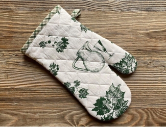 matches21 HOME & HOBBY Topflappen Ofenhandschuh ELENI Wein Trauben Karo grün 17x33 cm, (1-tlg)