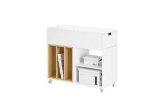 SoBuy Rollcontainer FBT134, Aktenschrank Druckertisch Bürowagen Lagerschrank mit 4 Rollen