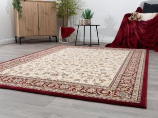 Designerteppich Classical Quality - Floral, Farbe: Beige/Rot, Größe: 67x230 cm