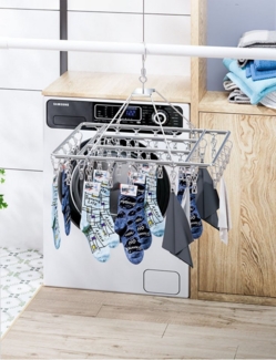 Jumpeak Wandwäschetrockner Wäscheständer,Deckenwäschetrockner, Sockentrockner, kleine Wäschespinne zum Aufhängen, ideal für Zuhause oder Camping