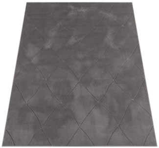 KADIMA DESIGN Teppich waschmaschinenwaschbar Unifarben Struktur Rauten Waschbarer Teppich, Läufer, Höhe: 14 mm, Florhöhe: 10 mm, 100% Polyester, Läufer, 60x100 cm, Anthrazit