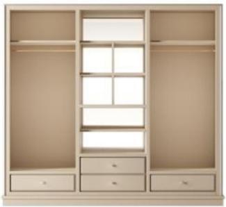 Casa Padrino Luxus Kleiderschrank Beige 200 x 60 x H. 200 cm - Offener Schlafzimmer Schrank - Schlafzimmer Möbel - Hotel Möbel - Luxus Möbel - Luxus Einrichtung - Schlafzimmer Einrichtung