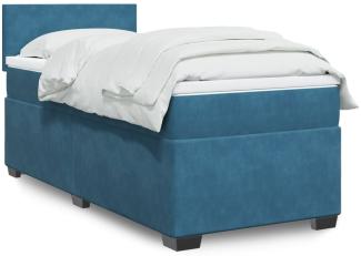 vidaXL Boxspringbett mit Matratze Dunkelblau 80x200 cm Samt 3286160