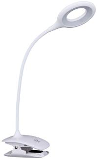 LED Klemmlampe, Touchdimmer, beweglich, Akku, weiß, H 49 cm