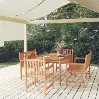 vidaXL 5-tlg. Garten-Essgruppe Massivholz Teak 3157164