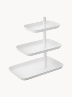 Yamazaki 4280 TOWER 3-stöckige Etagere, weiß, Stahl, minimalistisch, 24.7 x 15.7 x 25.7 cm