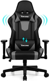 Lexzurn Gaming-Stuhl Gaming Stuhl, Bürostuhl Ergonomisch, Gaming Chair mit Wippfunktionund (mit verstellbare Lendenkissen, Kopfkissen und Armlehnen, Armlehne um 8cm höhenverstellbar), Gaming Stuhl 150 kg belastbarkeit