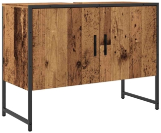 vidaXL Waschbeckenunterschrank Altholz-Optik 80x33x60 cm Holzwerkstoff 857704