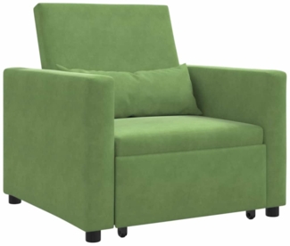 vidaXL Einzel-Schlafsofa mit Rädern Hellgrün 90 x 165 x 87 cm Samt 42002700