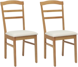 vidaXL Esszimmerstuhl 2 pcs Natürlich und hell Massives Gummiholz 42020500