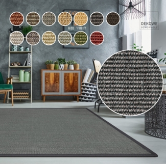 Dekowe Sisalteppich Mara S2 mit Bordüre, rechteckig, Höhe: 5 mm, Flachgewebe, Material: 100% Sisal, Wohnzimmer, Kundenliebling